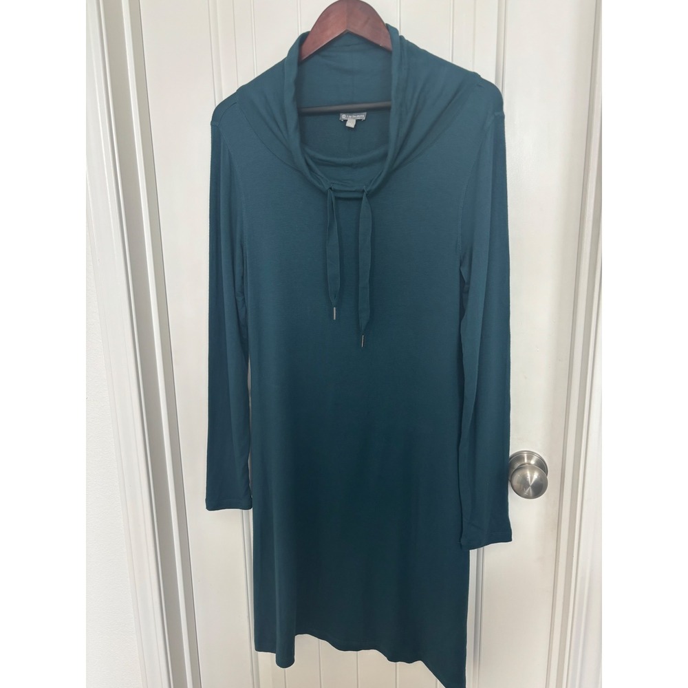 Talbots T by Talbots Cowl Neck Long Sleeve Dress Casual Comfy Green Size‎ S NWT